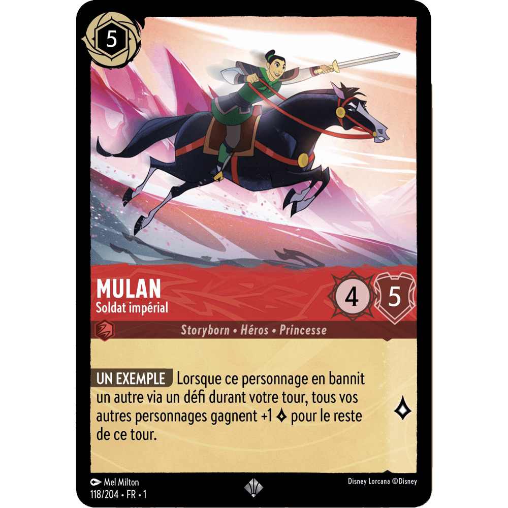 Mulan, carte Super Rare de Lorcana