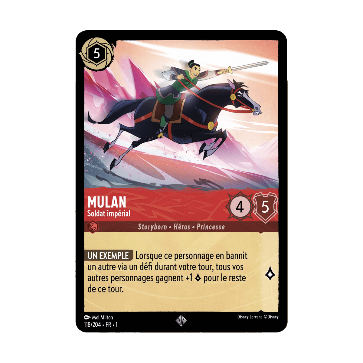 Mulan, carte Super Rare de Lorcana