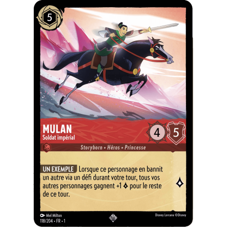 Mulan, carte Super Rare de Lorcana