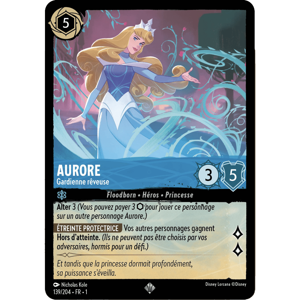 Aurore, carte Super Rare de Lorcana