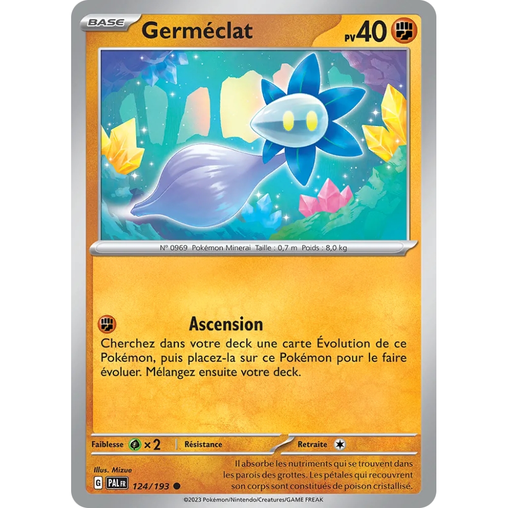 Germéclat 124/193 : Joyau Commune (Brillante) de l'extension Pokémon Écarlate et Violet Évolutions à Paldea