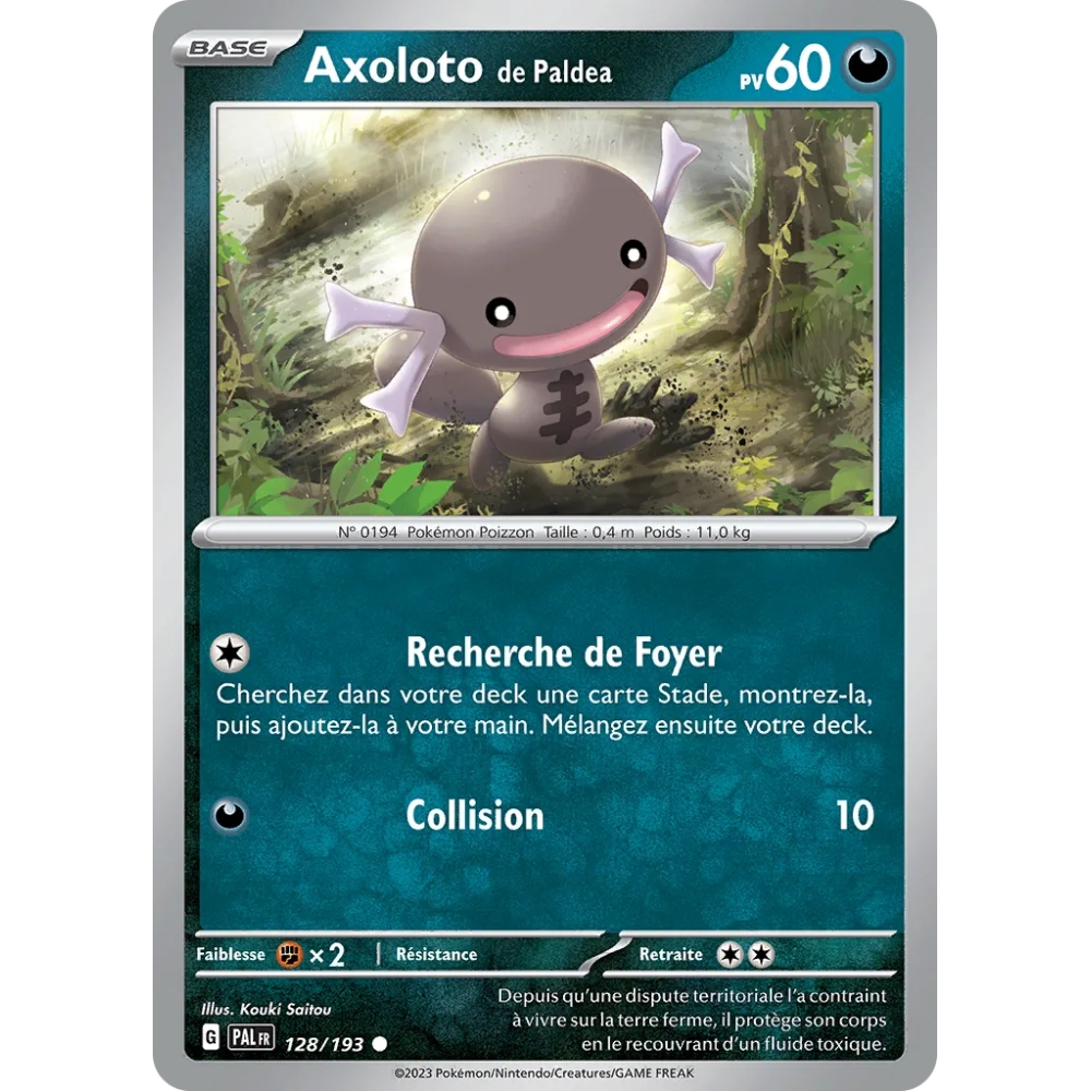 Axoloto de Paldea 128/193 : Joyau Commune (Brillante) de l'extension Pokémon Écarlate et Violet Évolutions à Paldea