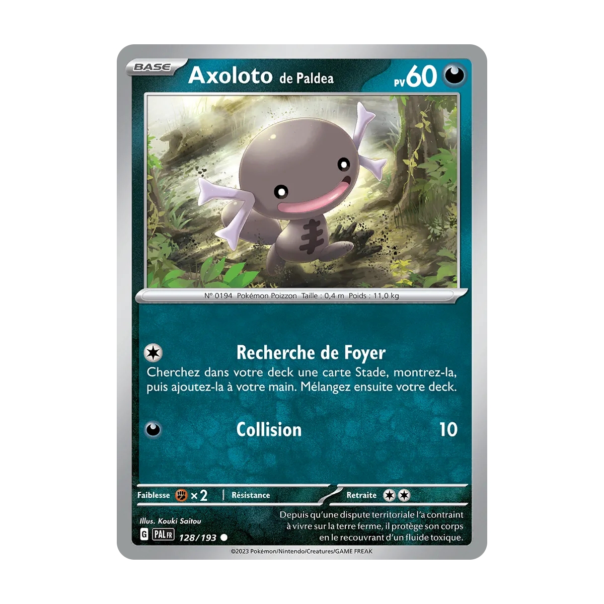 Axoloto de Paldea 128/193 : Joyau Commune (Brillante) de l'extension Pokémon Écarlate et Violet Évolutions à Paldea