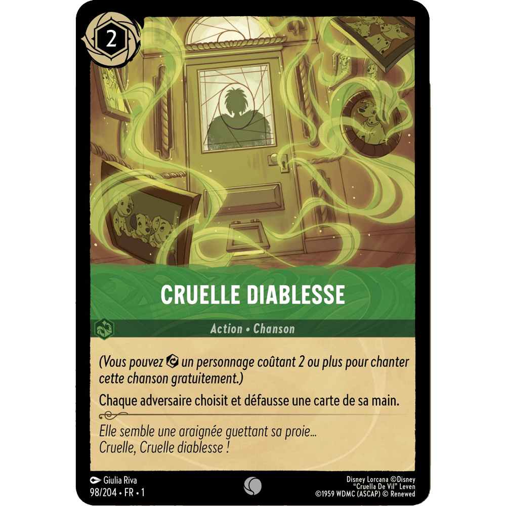 Cruella diablesse 98/204 : carte Lorcana