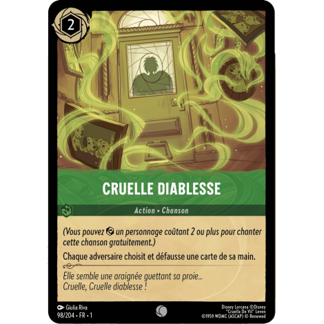 Cruella diablesse 98/204 : carte Lorcana