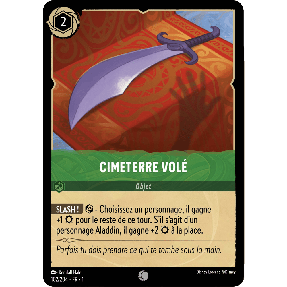 Cimeterre volé, carte Commune de Lorcana