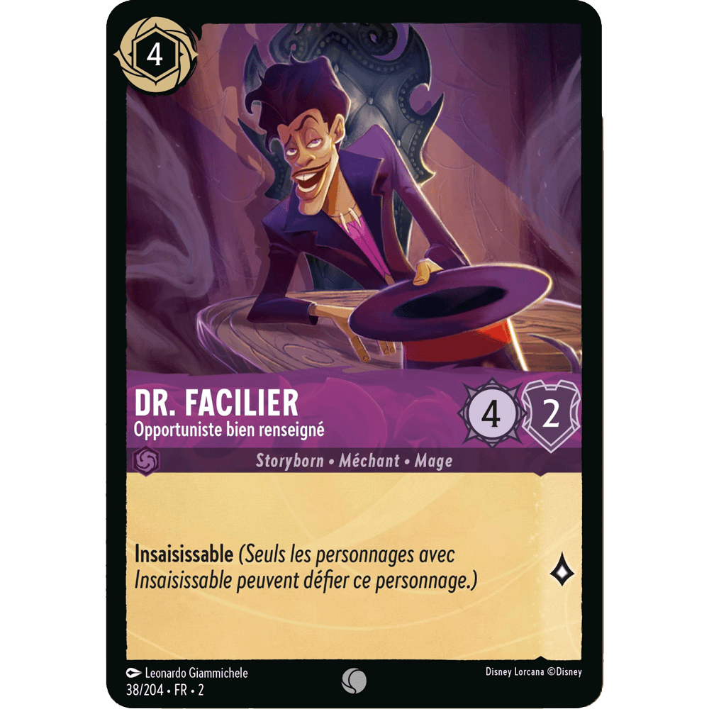 Dr. Facilier, carte Commune de Lorcana