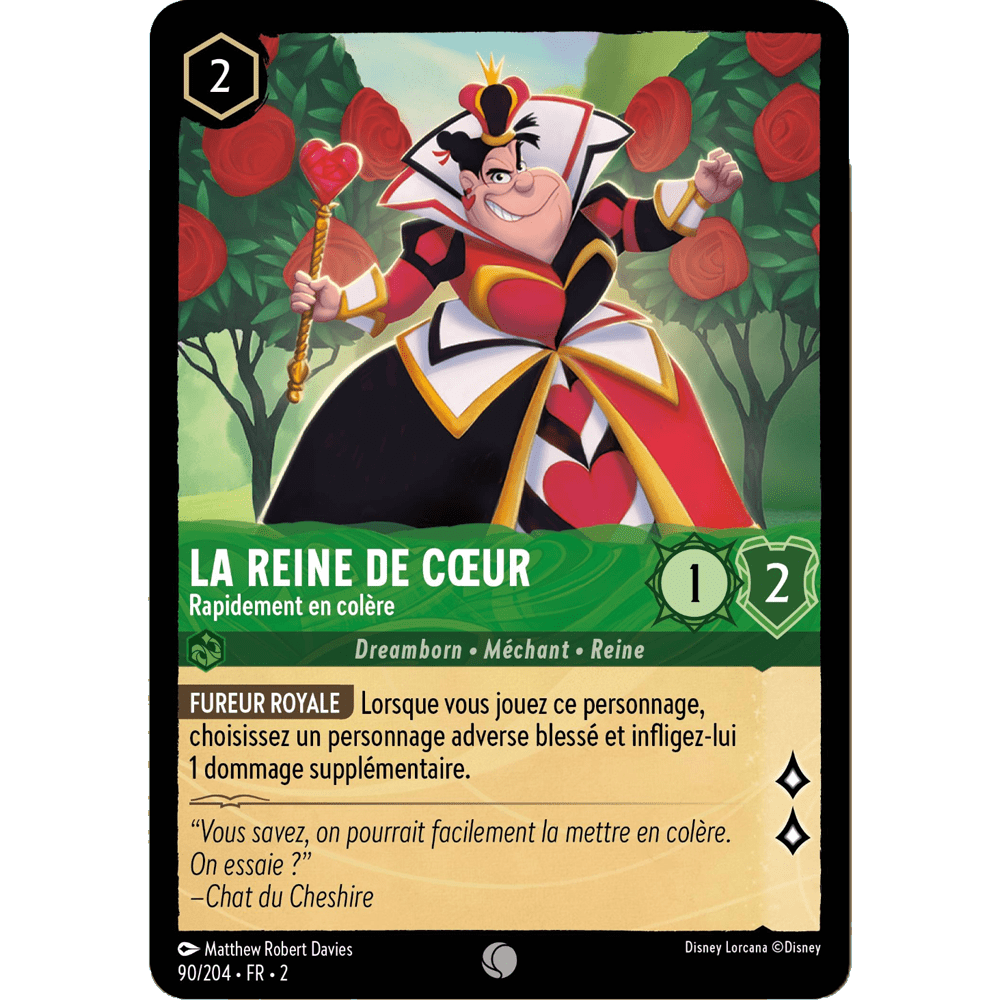 La reine de coeur 90/204 : carte Lorcana