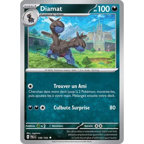 Diamat 139/193 : Joyau Peu commune (Brillante) de l'extension Pokémon Écarlate et Violet Évolutions à Paldea