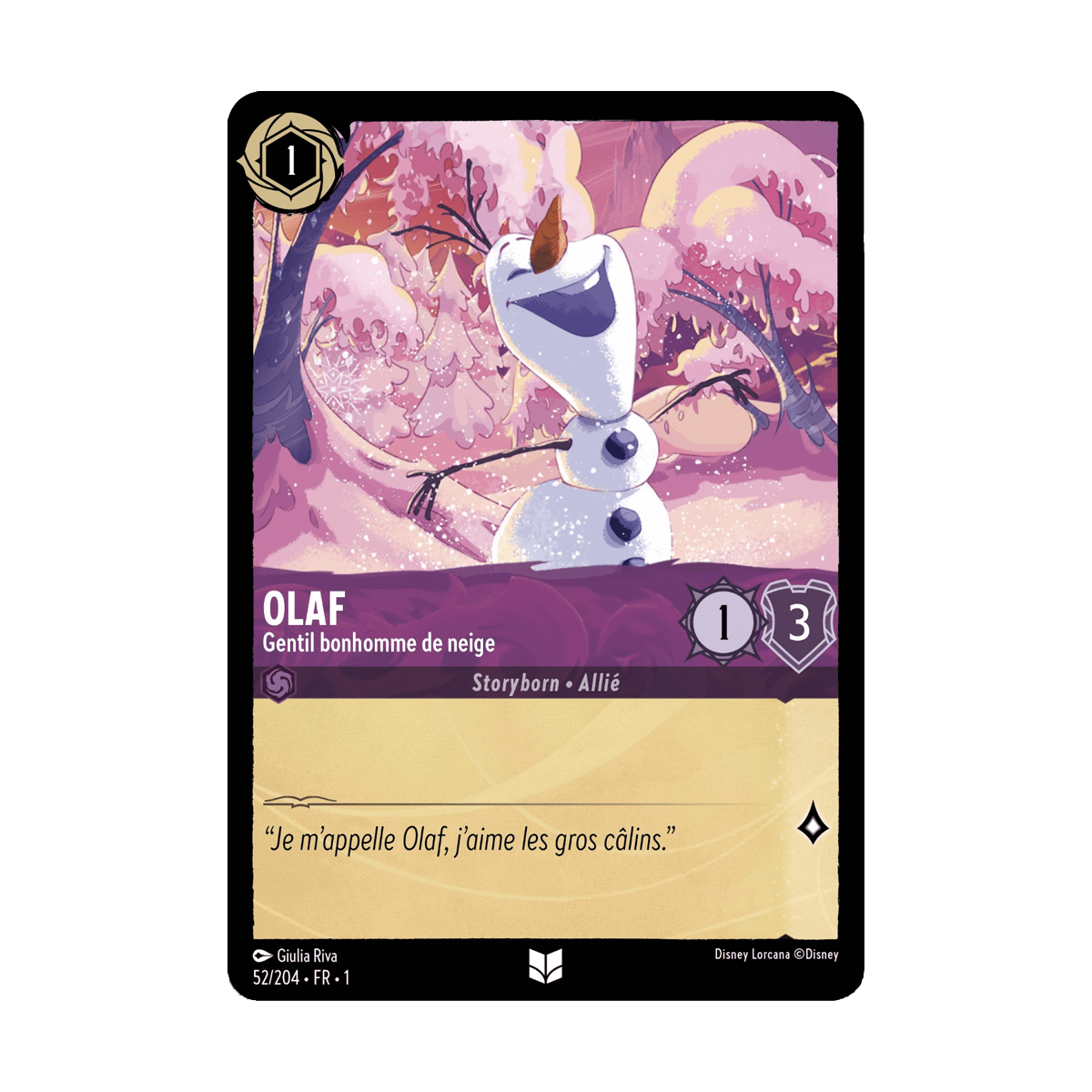 Olaf, carte Peu Commune de Lorcana