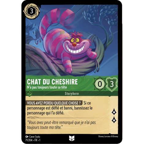 Chat du Cheshire, carte Peu Commune de Lorcana