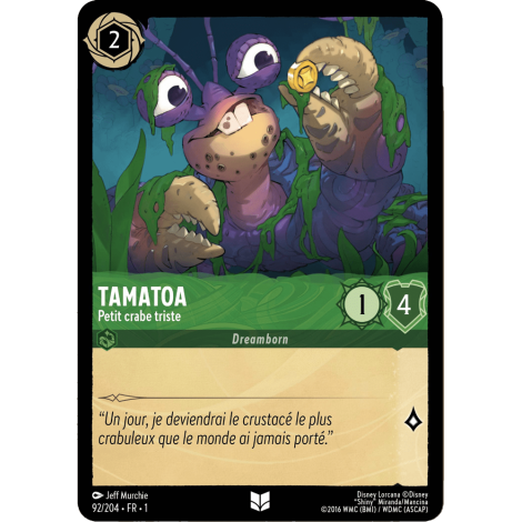 Tamatoa, carte Peu Commune de Lorcana