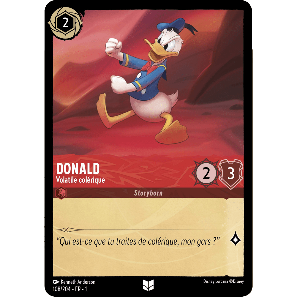 Donald Duck, carte Peu Commune de Lorcana