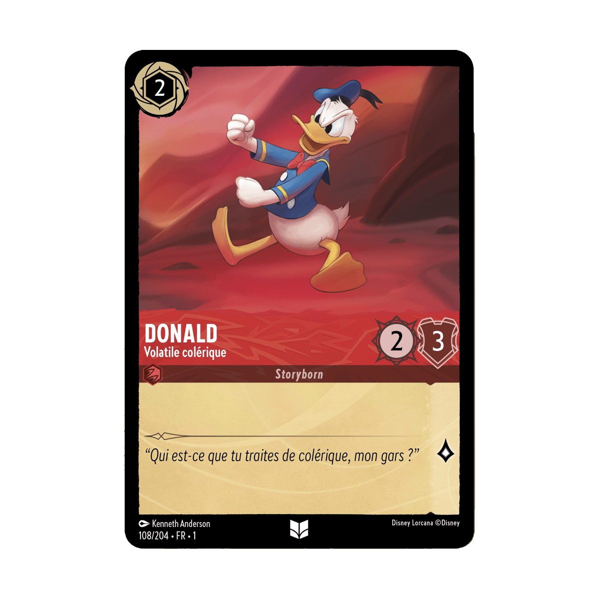 Donald Duck, carte Peu Commune de Lorcana