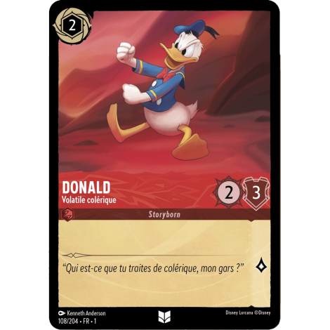 Donald Duck, carte Peu Commune de Lorcana