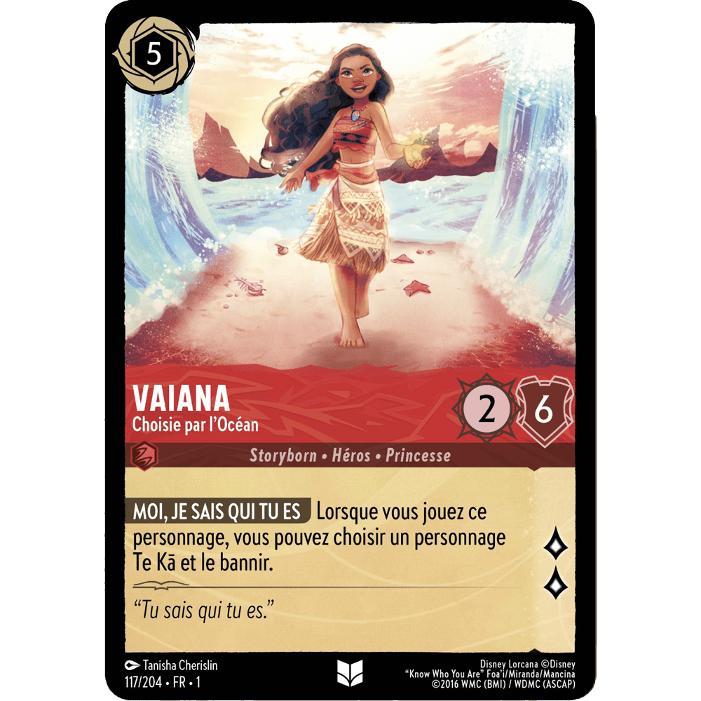 Vaiana, carte Peu Commune de Lorcana