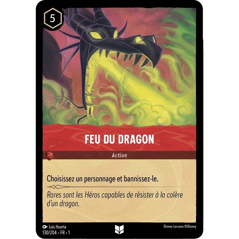 Feu du Dragon, carte Peu Commune de Lorcana