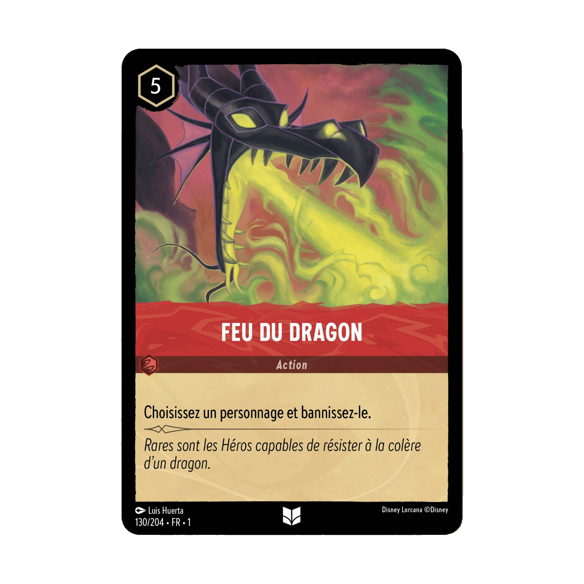 Feu du Dragon, carte Peu Commune de Lorcana