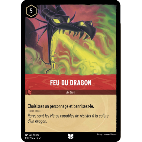 Feu du Dragon, carte Peu Commune de Lorcana