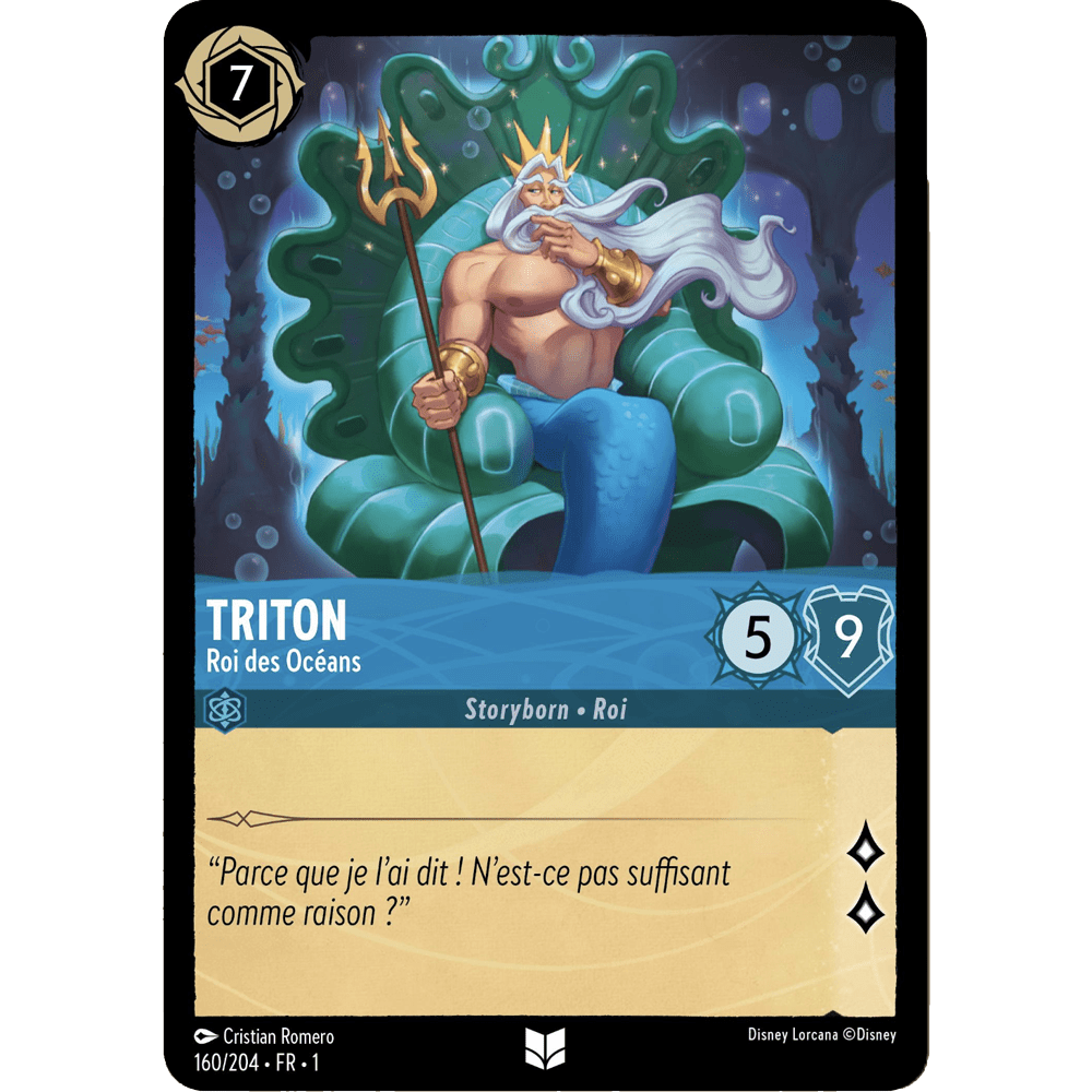 Triton, carte Peu Commune de Lorcana