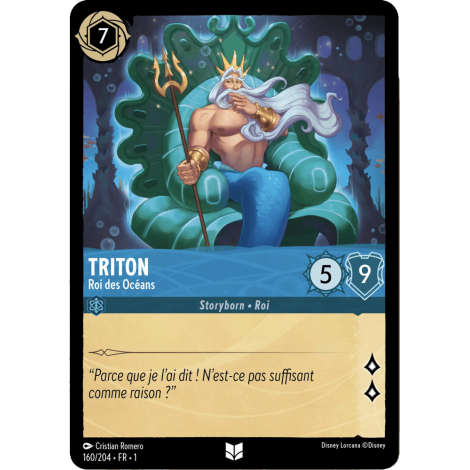 Triton, carte Peu Commune de Lorcana