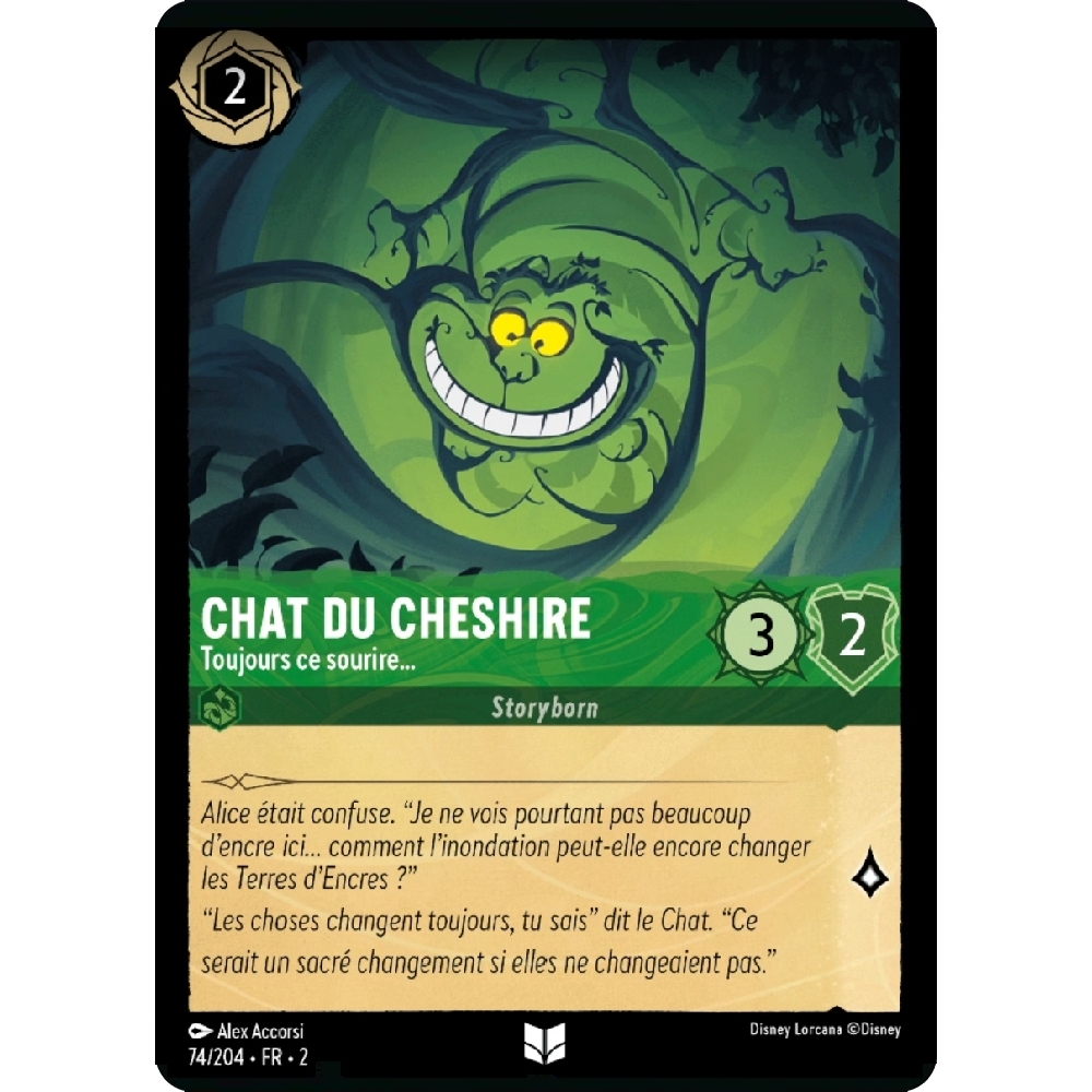 Chat du Cheshire, carte Peu Commune de Lorcana