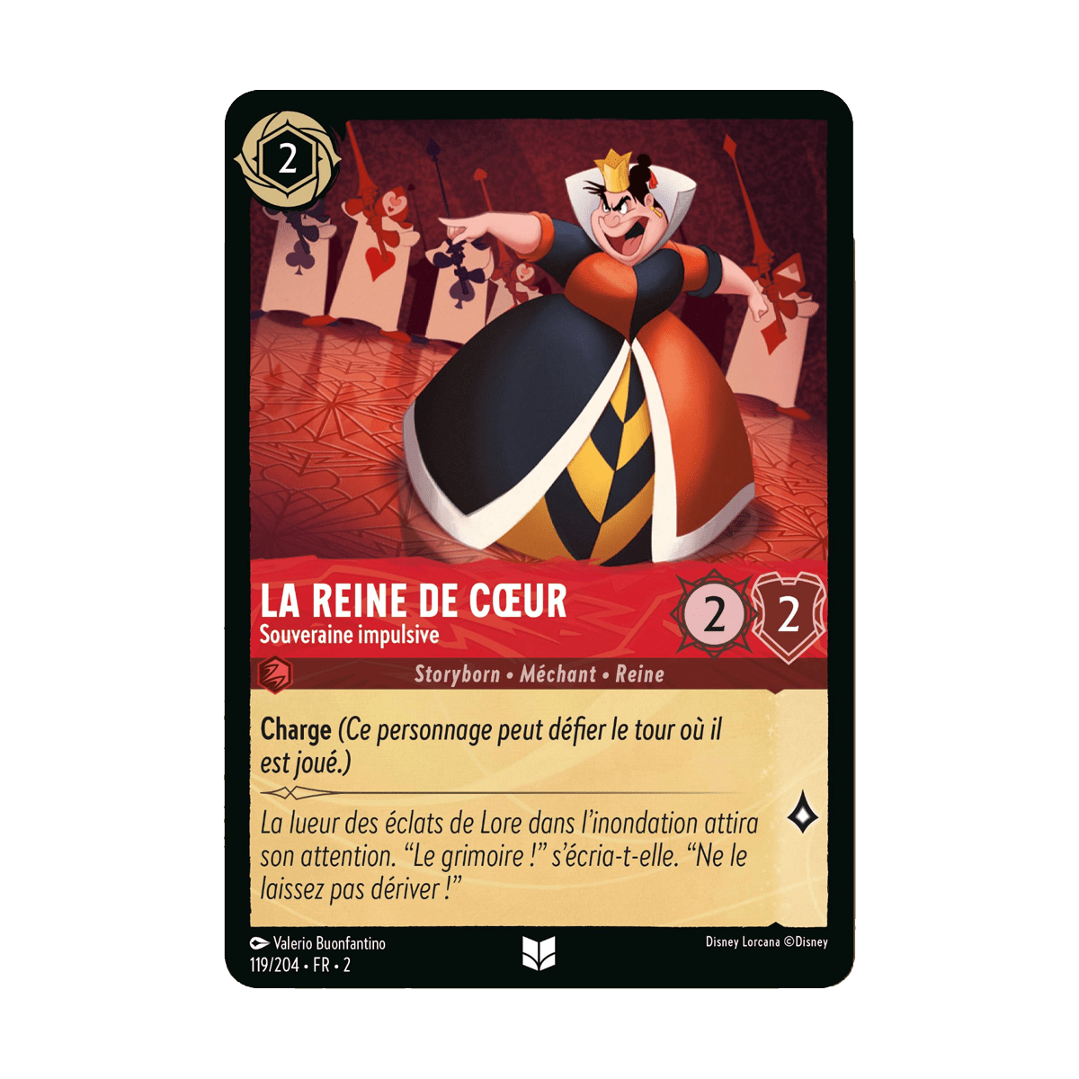 La Reine de Coeur, carte Peu Commune de Lorcana