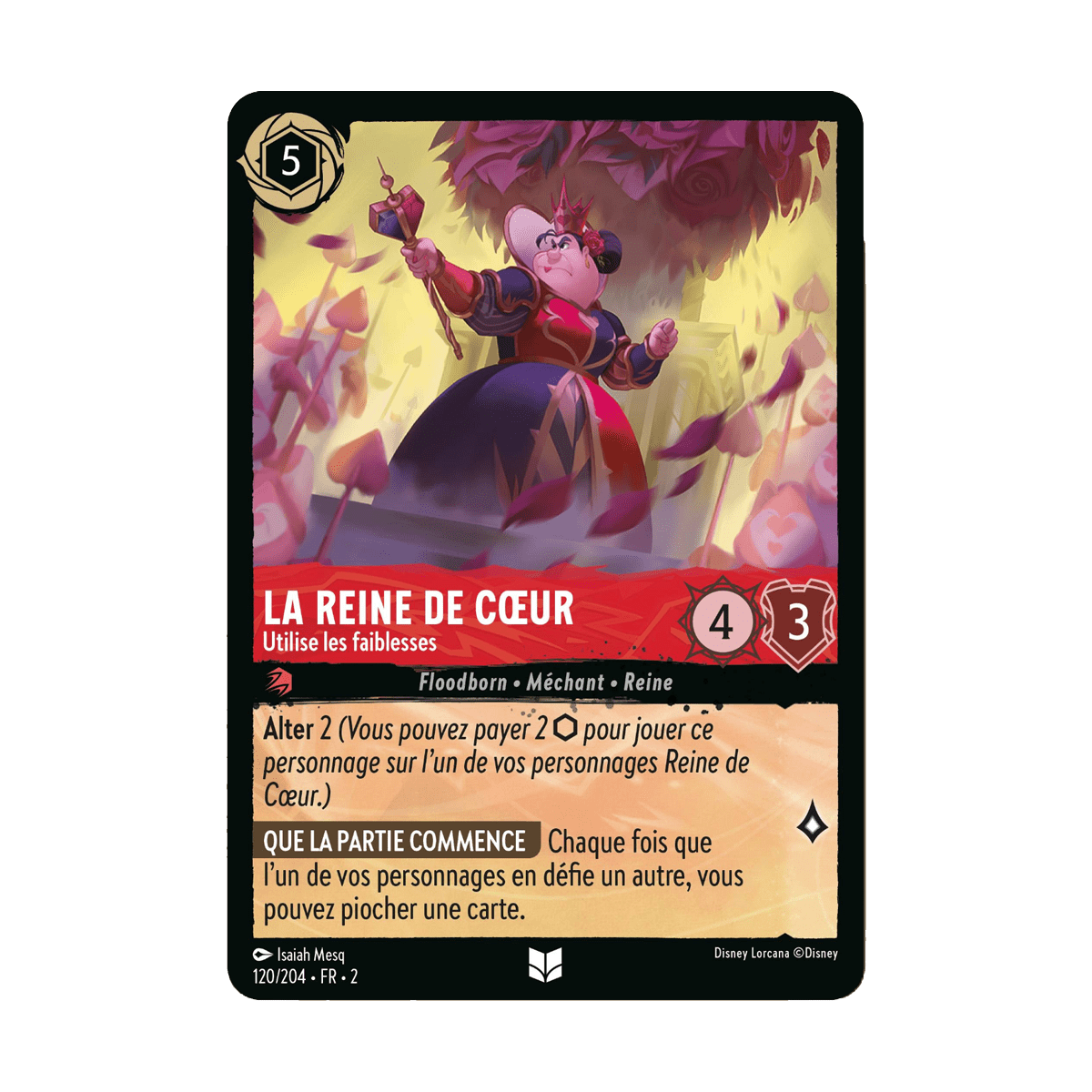 La Reine de Coeur, carte Peu Commune de Lorcana