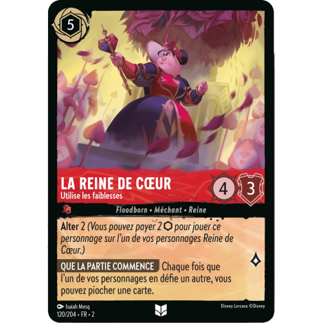 La Reine de Coeur, carte Peu Commune de Lorcana