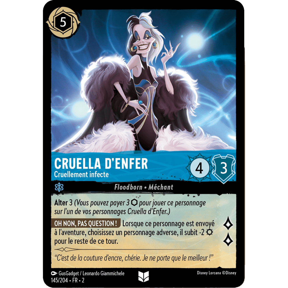 Cruella d’enfer 145/204 : carte Lorcana