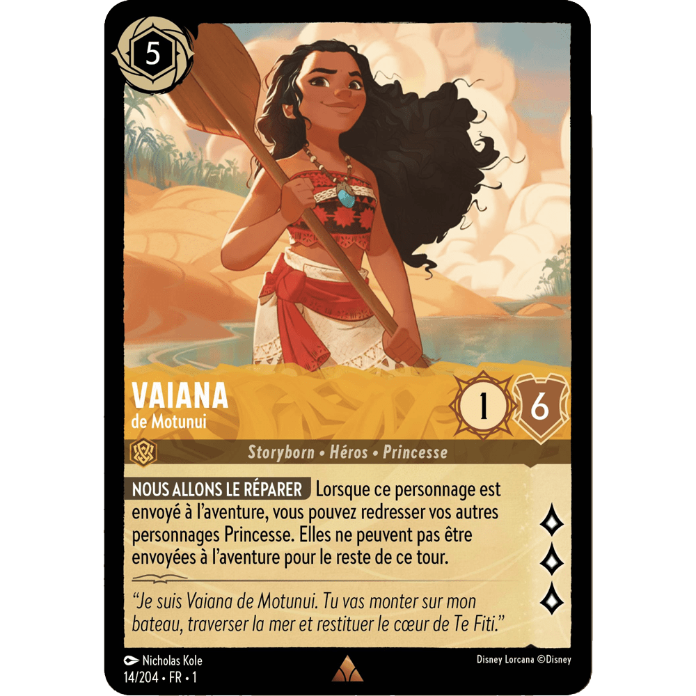 Vaiana, carte Rare de Lorcana