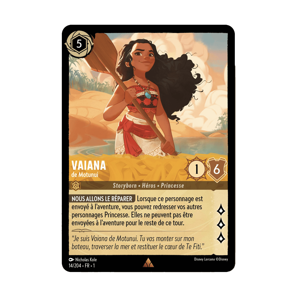 Vaiana, carte Rare de Lorcana