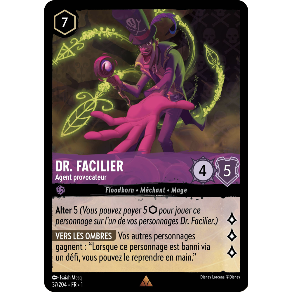 Dr. Facilier 37/204 : carte Lorcana