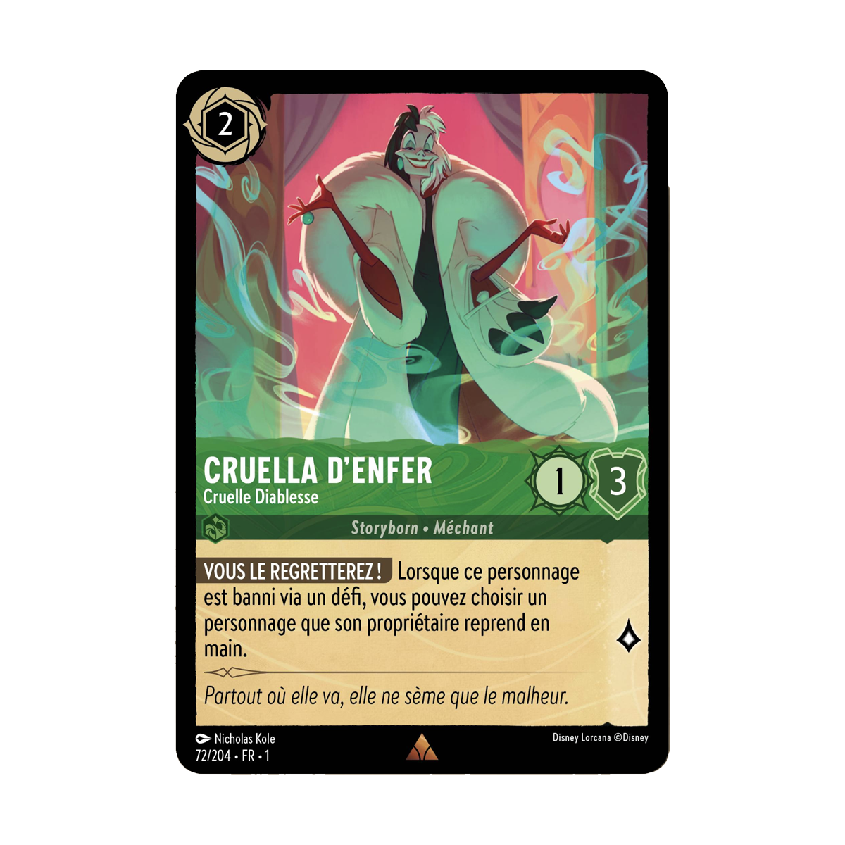 Cruella d’enfer 72/204 : carte Lorcana