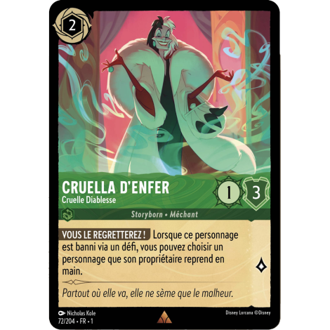 Cruella d’enfer 72/204 : carte Lorcana