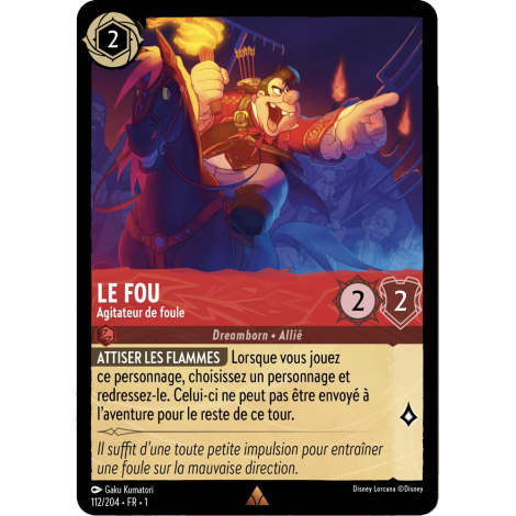 Le Fou 112/204 : carte Lorcana