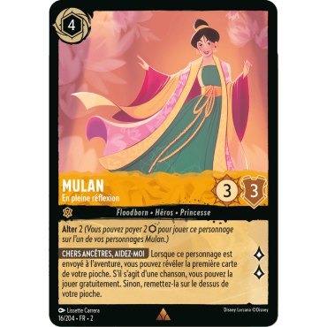 Mulan, carte Rare de Lorcana