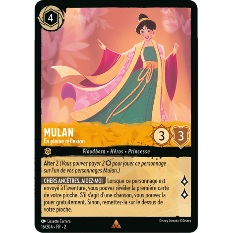 Mulan, carte Rare de Lorcana