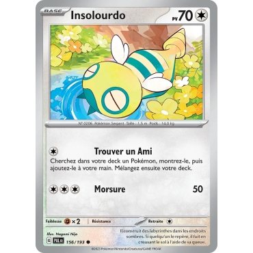 Insolourdo 156/193 : Joyau Commune (Brillante) de l'extension Pokémon Écarlate et Violet Évolutions à Paldea