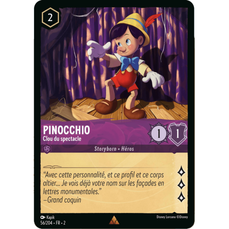 Pinocchio, carte Rare de Lorcana