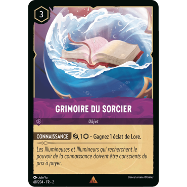 Grimoire du sorcier, carte Rare de Lorcana
