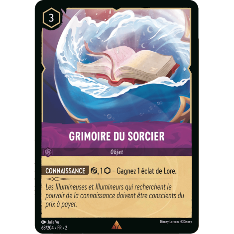 Grimoire du sorcier, carte Rare de Lorcana