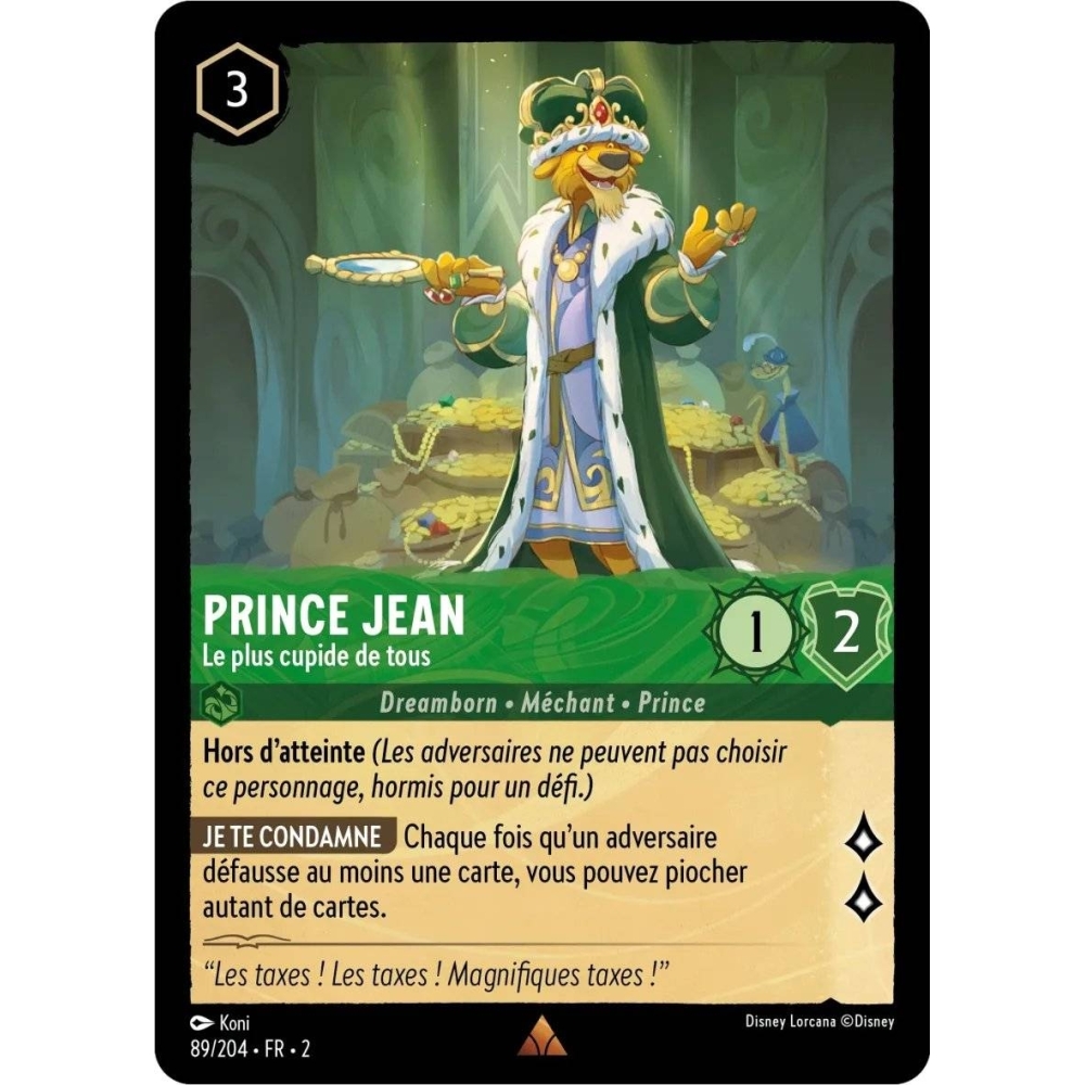 Prince Jean 89/204 : carte Lorcana