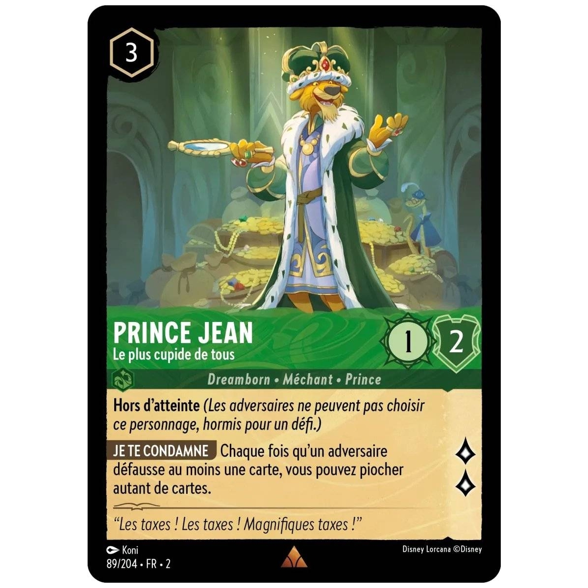 Prince Jean 89/204 : carte Lorcana