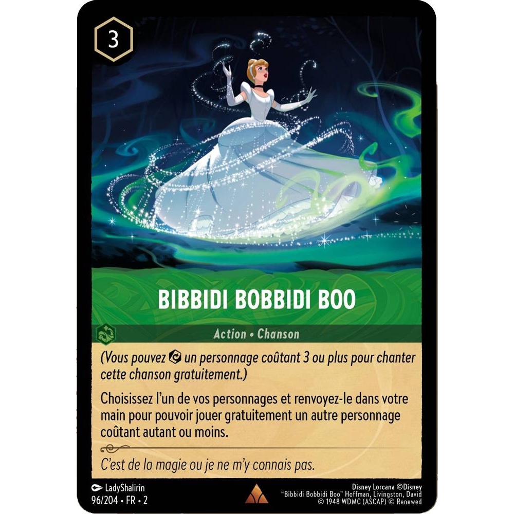 Bibbidi Bobbidi Boo, carte Rare de Lorcana