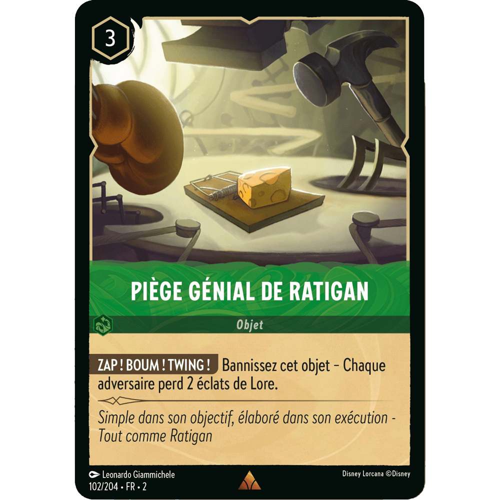 Piège génial de Ratigan, carte Rare de Lorcana