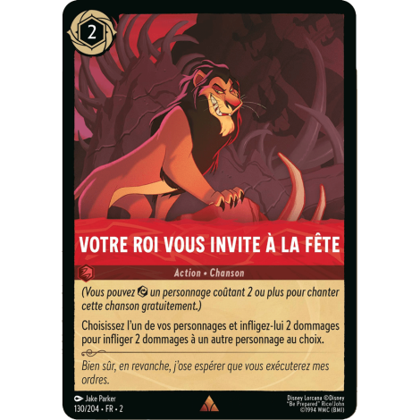 Votre roi nous invite à la fête 130/204 : carte Lorcana