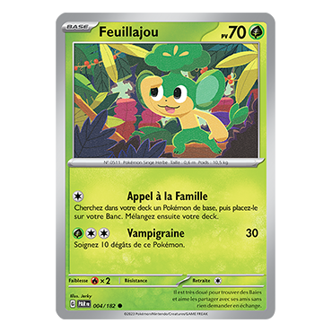Feuillajou 004/182 : Commune (Brillante) de Pokémon Faille Paradoxe