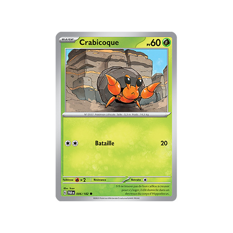 Carte Crabicoque - Commune (Brillante) de Pokémon 006/182