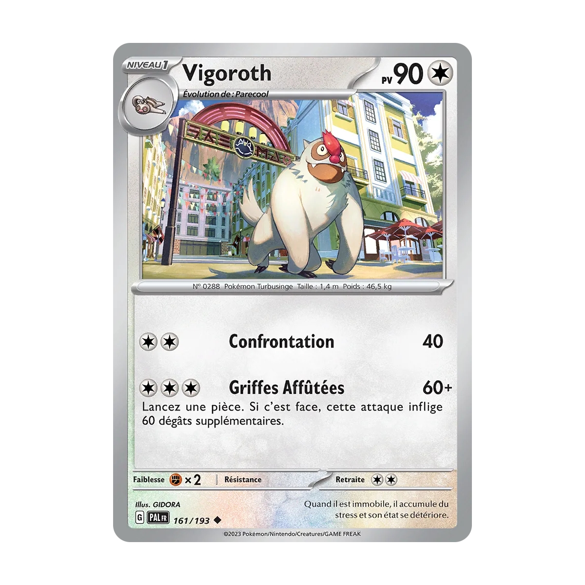 Carte Vigoroth - Peu commune (Brillante) de Pokémon Écarlate et Violet Évolutions à Paldea 161/193